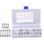 Assortiment de tubes � fusibles en verre pour voiture, 100 pi�ces, 5x20mm, 6x30mm, 0, 2a, 0, 5a, 1a, ...
