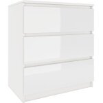 Aster t3 commode moderne 3 tiroirs salon / chambre / bureau dimensions 77x70x40 table de chevet meuble ... Aster t3 commode moderne 3 tiroirs salon / chambre / bureau dimensions 77x70x40 table de chevet meuble ...