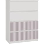 Topeshop - aster t4 - commode moderne 4 tiroirs - 97x70x40 - meuble de rangement enfant - blanc et rose ...