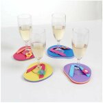 Dessous de verre dcor tong - lot de 4 - astuceo