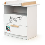 Commode  langer, 1 niche en bois doodle zoo mickey blanc et htre
