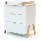 At4 - commode  langer 3 tiroirs en bois pirate blanc et htre