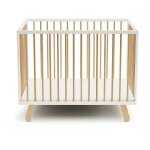 At4 - parc b�b� en bois pirate blanc et h�tre verni 80 x 100 cm