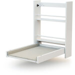 At4 - table  langer murale rabattable avec matelas essentiel en bois