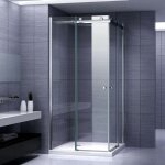 Atemis cabine de douche d'angle 95 x 95 - h. 200 cm porte coulissante verre 8 mm transparent