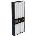 Lot de 10 bougies bâtons 'many' 25cm blanc Lot de 10 bougies bâtons 'many' 25cm blanc