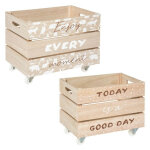 Lot de 2 caisses cagette xl d�co atmosphera cagette blanc