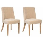 Atmosphera - lot de 2 chaises design 'livia' 89cm beige lin