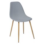 Lot de 2 chaises style scandinave 'ava' pieds métal imitation chêne atmosphera couleur: gris Lot de 2 chaises style scandinave 'ava' pieds métal imitation chêne atmosphera couleur: gris