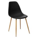 Lot de 2 chaises style scandinave 'ava' pieds métal imitation chêne atmosphera couleur: noir Lot de 2 chaises style scandinave 'ava' pieds métal imitation chêne atmosphera couleur: noir