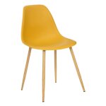 Lot de 2 chaises style scandinave 'ava' pieds m�tal imitation ch�ne atmosphera couleur: ocre