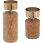 Atmosphera - lot de 2 chandeliers bougeoirs h22cm marron cr�ateur d'int�rieur