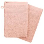 Lot de 2 gants de toilette 'confort' 15x21cm rose