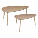 Atmosphera - lot de 2 tables basses gigognes 'mileo' 98cm beige