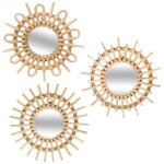 Lot de 3 miroirs rotin soleil d28