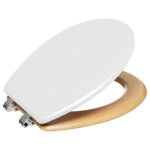 Abattant wc bois + zinc modern color atmosph�ra - blanc