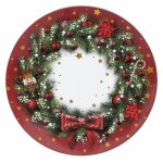 Paris prix - assiette de prsentation soir de nol 33cm rouge