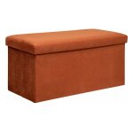 Banquette coffre pliable en velours 'lilou' 76cm ambre