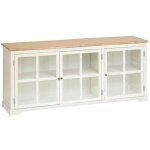 Atmosphera - buffet 3 portes en verre olbia 180x80cm blanc créateur d'intérieur Atmosphera - buffet 3 portes en verre olbia 180x80cm blanc créateur d'intérieur