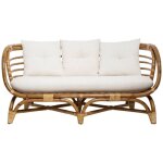 Atmosphera - canap farah 2 places rotin tissu blanc crateur d'intrieur
