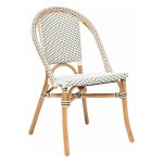 Atmosphera ? chaise bistrot en rotin 84cm ? rev�tement poly�thyl�ne ? structure en rotin ? couleur blanche ...