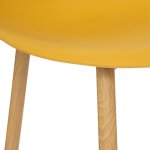 Chaise style scandinave 'ava' pieds métal imitation chêne atmosphera couleur: ocre Chaise style scandinave 'ava' pieds métal imitation chêne atmosphera couleur: ocre