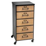 Chiffonnier design 5 tiroirs 'baris' 87cm noir