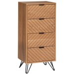 Chiffonnier naomi bois et métal 4 tiroirs atmosphera créateur d'intérieur Chiffonnier naomi bois et métal 4 tiroirs atmosphera créateur d'intérieur