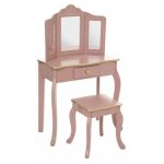 Coiffeuse & tabouret enfant sissi 98cm rose
