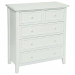 Atmosphera - commode 5 tiroirs 'charme' 81cm blanc Atmosphera - commode 5 tiroirs 'charme' 81cm blanc