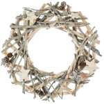 Homemaison - couronne de no�l en bois avec branches et d�co terre sauvage - feeric christmas