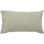 Coussin rectangulaire lili en gaze de coton 50x30cm vert atmosphera cr�ateur d'int�rieur