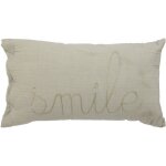 Coussin rectangulaire lili en gaze de coton 50x30cm vert atmosphera cr�ateur d'int�rieur