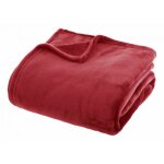 Couverture flanelle 180 x 230 cm atmosphera rouge