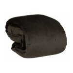 Couvre lit en velours 'jiling' 240x260cm gris fonc�