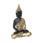 Atmosphera - bouddha dco 'assis' 34cm or & noir