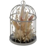 Cage lumire d hiver en mtal h20cm gris atmosphera crateur d'intrieur