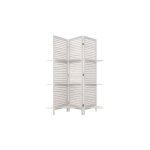 Atmosphera - paravent 3 volets avec 3 Étagères en bois tiam blanc Atmosphera - paravent 3 volets avec 3 Étagères en bois tiam blanc