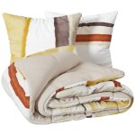 Atmosphera - parure 2 personnes 260 x 240 cm housse de couette avec 2 taies en percale de coton imprim ...