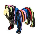 Atmosphera - statuette d�co 'chien peint' 25cm noir