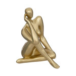 Statuette d�co femme 'le collectionneur' 25cm or