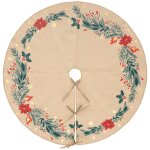 D�co de no�l tapis pour pied de sapin motif poinsettia d 90 cm - feeric christmas