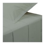 Drap plat 2 personnes 'percale' 240x290cm vert tilleul
