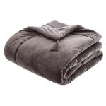 Edredon en velours sonia 80 x 180 cm atmosphra - gris