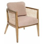 Atmosphera - fauteuil cannage design 'koza' 78cm taupe