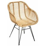 Atmosphera - fauteuil design en rotin 'koeta' 85cm naturel