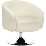 Fauteuil pivotant en velours edith blanc atmosphera