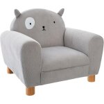 Fauteuil pour enfant gris avec oreilles de chat, design mignon et confortable atmosphera pour chambre ...