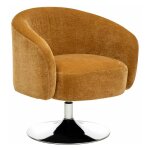 Atmosphera - fauteuil pivotant velours 'edith' 73cm ocre