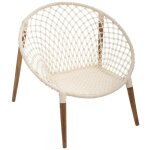 Atmosphera - fauteuil raina teck tressé coton blanc créateur d'intérieur Atmosphera - fauteuil raina teck tressé coton blanc créateur d'intérieur